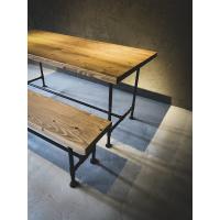 Boru Ayaklı Masif Ahşap Masa & Bank