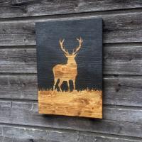 Yukon Geyiği Siyah Tablo