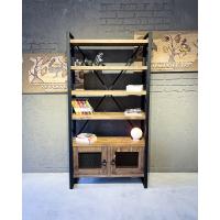 Bookshelf with Wire Mesh Cabinet