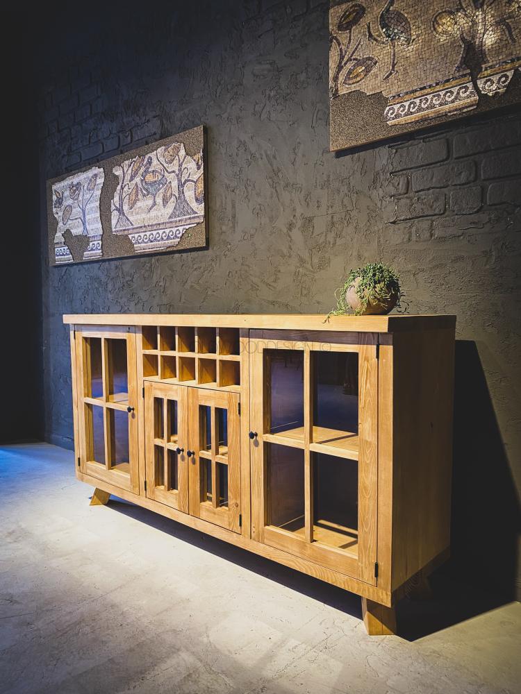 Console with glass cover