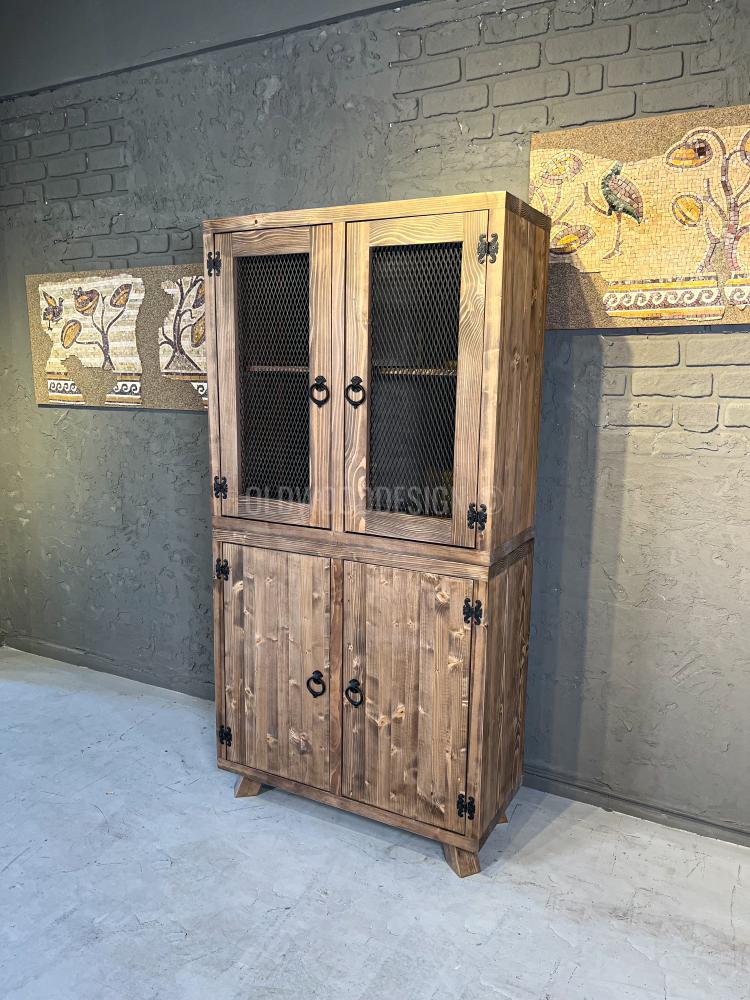 Rustik Masif Vitrin v2