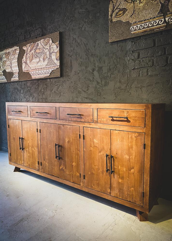 Rustic tumbling console