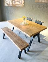 Evora Masif Ahşap Masa & Bank / 170x90